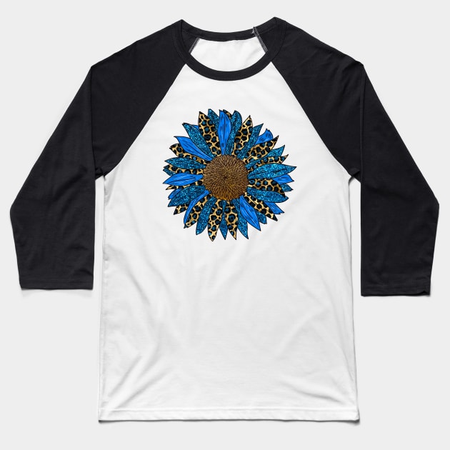 Blue Sunflower. Baseball T-Shirt by Satic